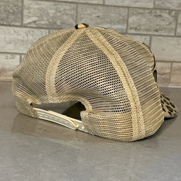NWOT Leopard Print Mesh Trucker Hat - Tan & Black - Picture 3 of 4